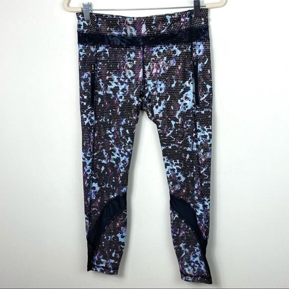 Rare Lululemon Run Inspire Tights Floral Sport Print Leggings Size 8 Yoga Pants - Picture 9 of 9